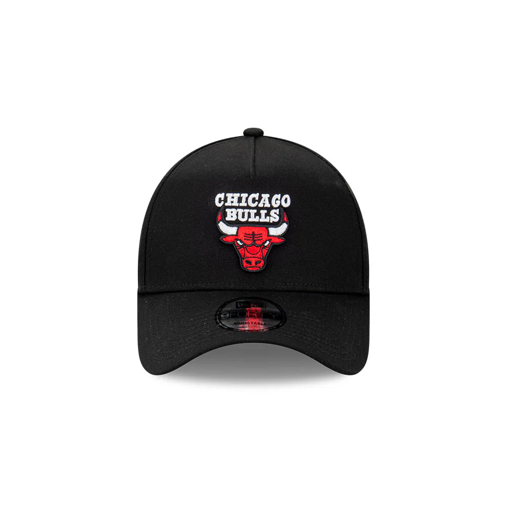 Chicago Bulls Hat - Black 9Forty A-Frame NBA Snapback Cap - New Era
